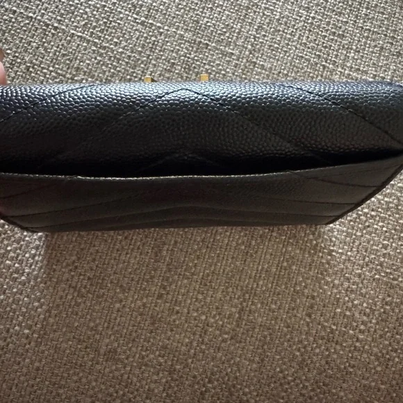 Saint Laurent (YSL) Textured Black Leather Wallet and Card Holder - Picture 3 of 5